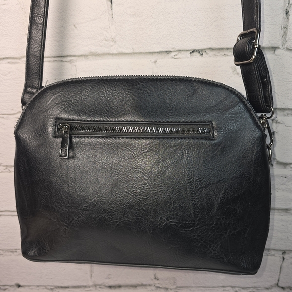 Sam And Hadley Chic Black Studded Crossbody Bag Mutiple Compartnents - Picture 7 of 11